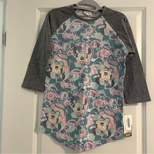 LuLaRoe Randy XS Floral Disney Minnie Mouse Top